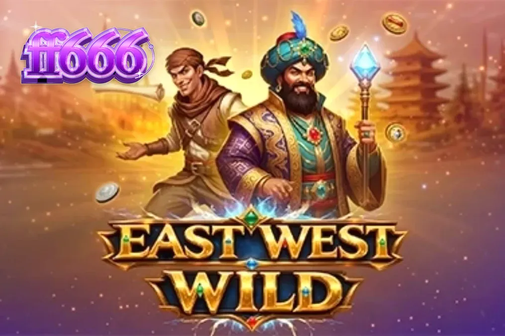 Cenário visual do slot East West Wild com elementos da Rota da Seda